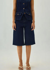 Denim Bermuda Straight Shorts